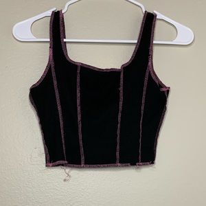 Black and purple cropped top